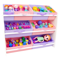 Organizador de Brinquedos Infantil Organibox Feminino Cor: Rosa e Lilas - 6