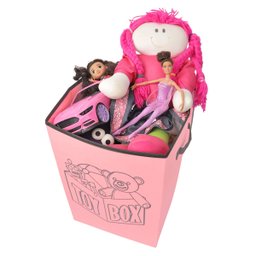 Cesto Porta Brinquedo, Caixa de Brinquedo - Rosa - 4