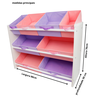 Organizador de Brinquedos Infantil Organibox Feminino Rosa e Lilas - 7