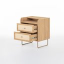 Ver imagem 3 de Mesa de Cabeceira Lys 2 Gavetas 1 Prateleira 43 Cm X 38 Cm Tauari/dourado - Telinha Rattan