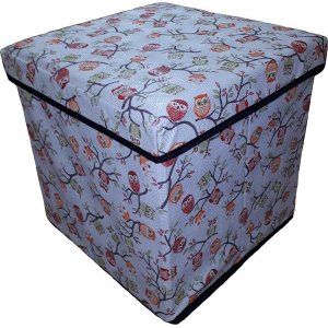 Puff Baú Organibox 36x39x36 Estampa:Corujinha