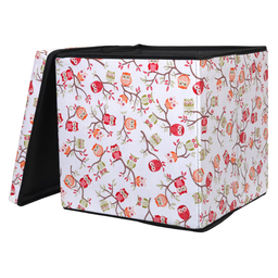 Puff Baú Organibox 36x39x36 Estampa Corujinha - 3