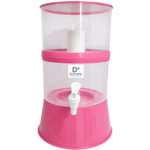 Filtro de Água 7,5L Bebedouro Compacto com Vela Cerâmica e Boia Dosadora Inmetro - Rosa