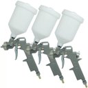 Ver imagem 1 de Kit 3 Pistolas Pintura Gravidade Convencional Profissional 3 Bicos 1,2 1,5 1,8mm Importway IWPPG-3B