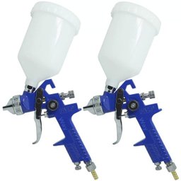 Kit 2 Pistola Pintura Gravidade Profissional HVLP 2 Bicos 1,4 1,7mm 600ml Importway IWPPHVLP-2B - 1