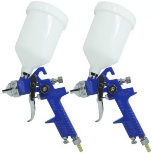 Kit 2 Pistola Pintura Gravidade Profissional HVLP 2 Bicos 1,4 1,7mm 600ml Importway IWPPHVLP-2B