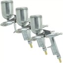 Ver imagem 1 de Kit 3 Pistolas Pintura Gravidade Aerógrafo 0,5mm 2,5 à 4 bar 200ml Alumínio Importway IWPPA-PR