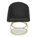 Ver imagem 4 de Kit 02 Cadeiras Poltrona de Jantar Bela Suede Preto Base Metálica Luxo Dourado - Pallazio