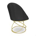 Ver imagem 6 de Kit 02 Cadeiras Poltrona de Jantar Bela Suede Preto Base Metálica Luxo Dourado - Pallazio