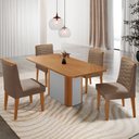 Ver imagem 1 de Mesa de Jantar Isadora 120cm Tampo Mdf Laminado com 4 Cadeiras Eloise