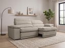 Ver imagem 1 de Sofá Niko 2,50m com Molas Retrátil Reclinável Velosuede - Netsofas - Bege