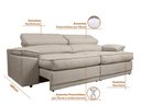 Ver imagem 2 de Sofá Niko 2,50m com Molas Retrátil Reclinável Velosuede - Netsofas - Bege