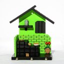 Ver imagem 1 de Porta Chaves de Madeira Casinha Mineira Decoração P Verde