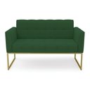 Ver imagem 5 de Sofá Namoradeira Elisa Veludo Verde Base Metálica Industrial Dourado - D'Rossi