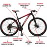 Bicicleta Aluminum Aro 29 Quadro Alumínio 27 Marchas Câmbio Shimano Altus Freio Hidráulico - - Preto - 4