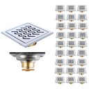 Ver imagem 1 de Ralo Inox Anti Odor 10x10 Casa Kit 27 Uni Banheiro Lavabo Quintal Seguro Varanda Resistente Higienic