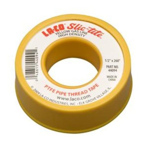 Fita Veda Rosca com Teflon LA-CO SLIC TITE 12mm X 6,6m Amarelo 44094