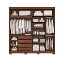 Ver imagem 4 de Guarda-Roupa Casal Elise 2 Portas de Correr 4 Gavetas com Pés 100% MDF Pm Home