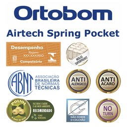 Colchão Casal Ortobom Airtech Spring Pocket 138x188x25 Estrutura em Molas Superpocket Eps D26 Pró Ai - 5