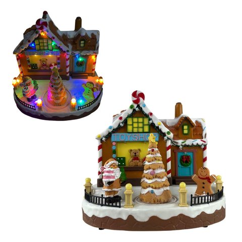 Vila Natalina Enfeite Loja Brinquedos Papai Noel Arvore Biscoito Decoracao Mesa Estante Sala Casa Ce