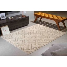 Tapete para Sala Jazz Alto e Baixo Relevo 100 x 150cm - Desenho 2 Perola - 1