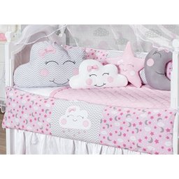 KIT JOGO DE BERÇO BABY EXCLUSIVO 12 PECAS KIT AMERICANO FOFURA PARA BEBE COMPLETO LUXUOSO - 5