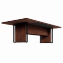 Ver imagem 5 de Mesa Reunião 240cm Escritório para 4 Pessoas com Caixa de Tomadas Corporate Marrom/Louro Preto