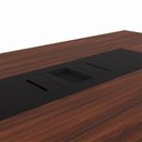 Ver imagem 6 de Mesa Reunião 240cm Escritório para 4 Pessoas com Caixa de Tomadas Corporate Marrom/Louro Preto