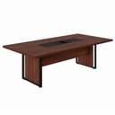 Ver imagem 1 de Mesa Reunião 240cm Escritório para 4 Pessoas com Caixa de Tomadas Corporate Marrom/Louro Preto