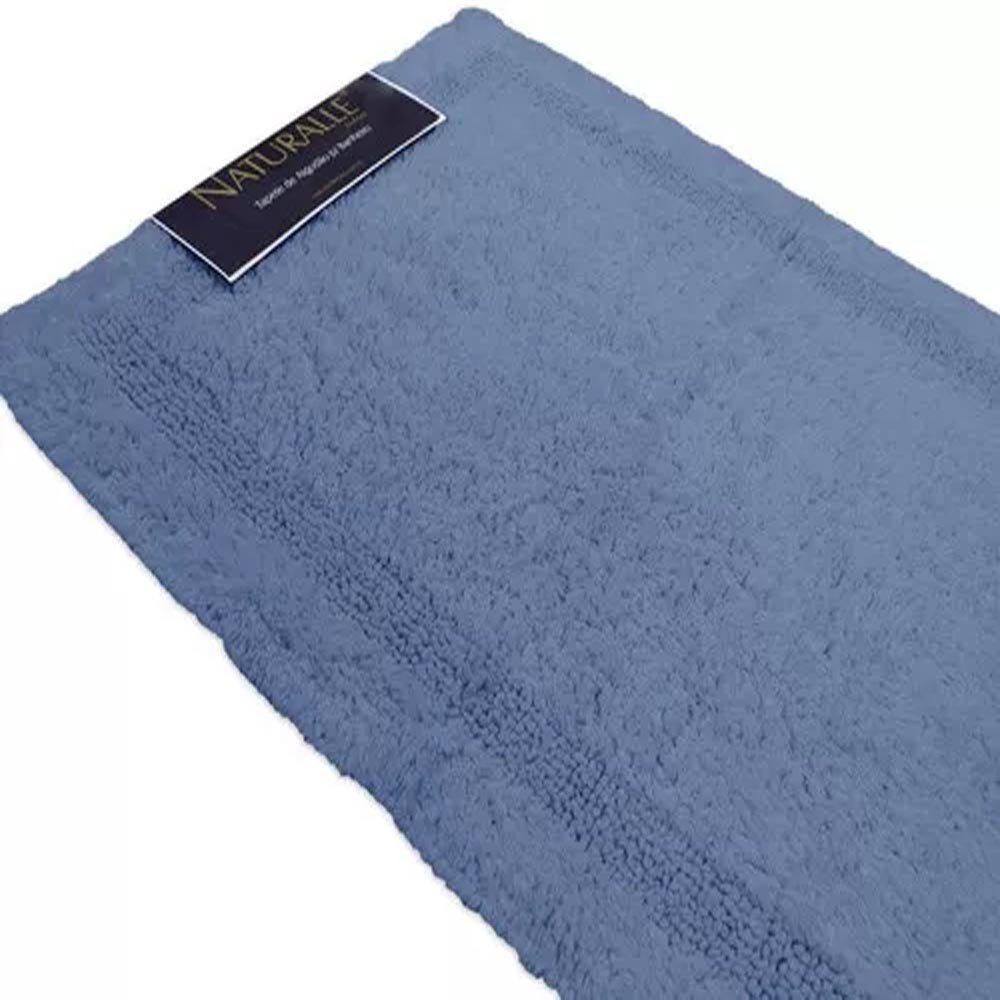 Tapete de Banho 1.400g Lyon 50x70 100% Algodão, Naturalle, Azul Marinho - 3