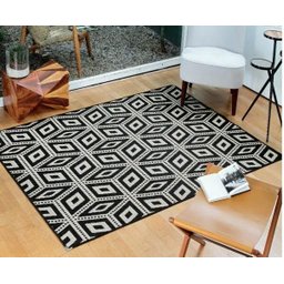 Tapete Sisal Sala 2,00 x 3,00 Antiderrapante Preto S-491 - 1