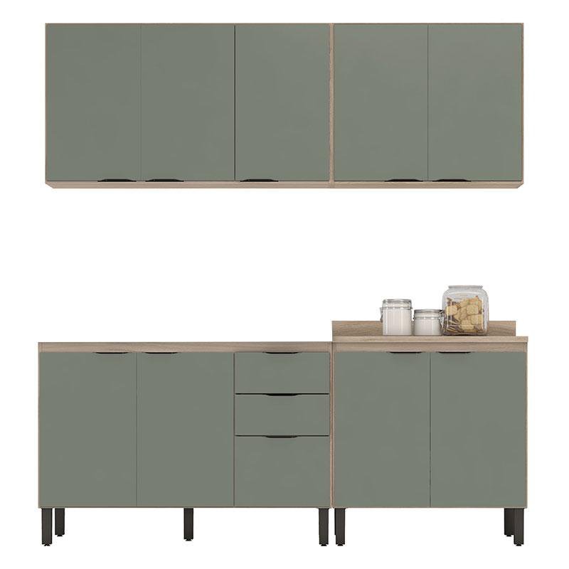 Cozinha Modulada Firenze FI0008 Avena Menta - Demóbile - 1