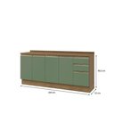 Ver imagem 3 de Balcões de Cozinha 100% Mdf 200cm Nogueira/verde Celeste Kappesberg