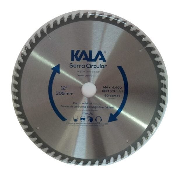 Lâmina de serra circular para madeira 60 dentes 300mm 12 pol Kala - 2