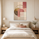 Ver imagem 1 de Quadro Decorativo Abstrato Geométrico Canvas Rosa Dourado 60x90