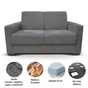 Ver imagem 4 de Sofá Estofado 2 Lugares Sala Estar Recepção Clarice Suede Cinza