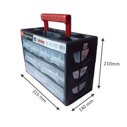 Organizador Multiuso Plástico 315x140x210mm 7 Gavetas Worker - 3 Organizador Multiuso Plástico 315x140x210mm 7 Gavetas Worker - 3