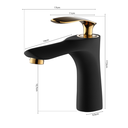 Ver imagem 7 de Torneira Monocomando Preta e Dourada Bica Baixa Luxo Banheiro Lavabo Pia Cuba Inovartte In64