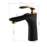 Torneira Monocomando Preta e Dourada Bica Baixa Luxo Banheiro Lavabo Pia Cuba Inovartte In64 - 7