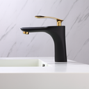 Ver imagem 5 de Torneira Monocomando Preta e Dourada Bica Baixa Luxo Banheiro Lavabo Pia Cuba Inovartte In64