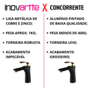 Ver imagem 2 de Torneira Monocomando Preta e Dourada Bica Baixa Luxo Banheiro Lavabo Pia Cuba Inovartte In64