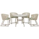 Ver imagem 1 de Mesa com 4 Cadeiras de Jantar Roma 100cm e Noronha em Aluminío Fendi Corda Nautica Estofado 5 Trama
