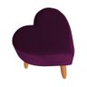 Puff Decorativo Coração para Sala de Estar Recepção Quarto Salão Roxo Dimazza Móveis - Púrpura - 2