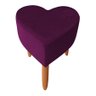 Puff Decorativo Coração para Sala de Estar Recepção Quarto Salão Roxo Dimazza Móveis - Púrpura - 1