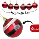 Ver imagem 2 de Kit Bolinhas de Natal Papai Noel de 6cm com 06 Unidades Enfeite