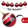 Kit Bolinhas de Natal Papai Noel de 6cm com 06 Unidades Enfeite - 2