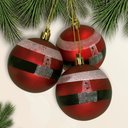 Ver imagem 4 de Kit Bolinhas de Natal Papai Noel de 6cm com 06 Unidades Enfeite