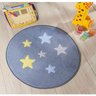 Tapete Infantil Pelúcia Estrela Baby Premium Antiderrapante - Cinza - 1