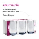 Ver imagem 3 de Kit 4 Jogos Copos Vidro Bellagio Transparente 450ml