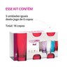 Kit 3 Jogos De Copo Vidro Bali 320ml Vermelho Colorido - 4